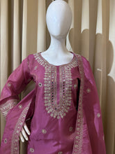 Trendy Pink Simmer Embroidery Work Palazzo Suit